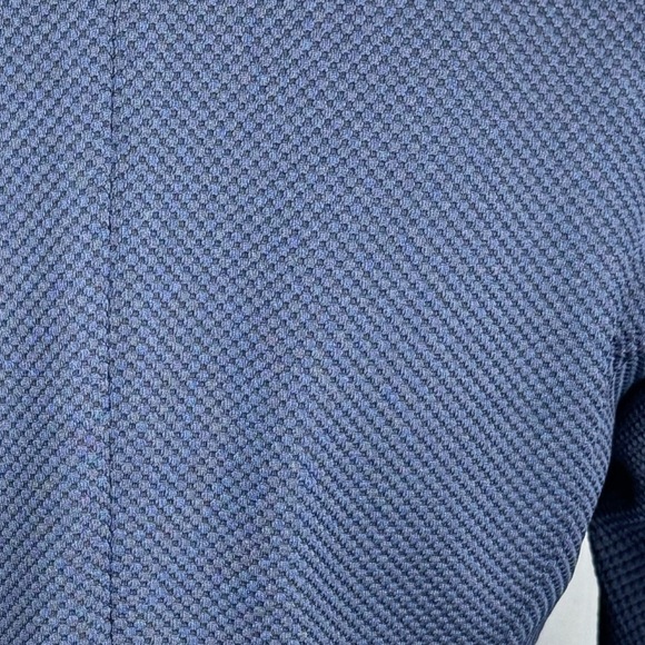 Amanda + Chelsea Blazer Navy Blue Slim Fit Ruffle Cuffs Size 8 Office Career - Picture 7 of 9